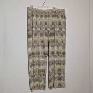 Chicos Travelers Womens Pants Wide Leg High Rise Packable Neutral Pattern 3 16